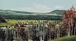 Franconia Village with Sugar Hills background c. 1908