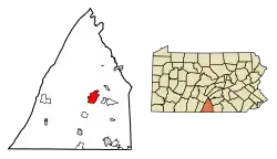 Location within Franklin County and Pennsylvania