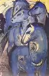 Tower of Blue Horses; by Franz Marc; 1912; ink and guache on card; 14.3 x 9.4&nbsp;cm; Bavarian State Painting Collections (Munich, Germany)
