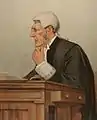 Sir Frederick Bosanquet as Common Serjeant of London. Caricature by 'Spy' from Vanity Fair (1901)