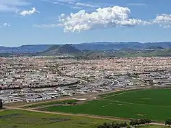 French Valley Field and Homes, Murrieta Hogbacks and Santa Rosa Plateau can be seen in the background
