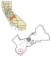 Location of Coalinga in Fresno County, California
