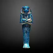 Ushabti; 1294–1279 BC; faience; height: 28.1 cm, width: 9.2 cm; Louvre