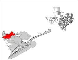 Location in Galveston County in the state of Texas
