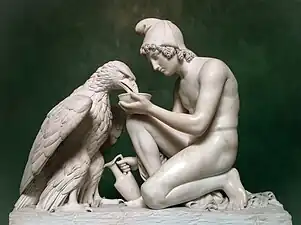 Ganymede and Jupiter; by Bertel Thorvaldsen; 1817; marble; height: 94&nbsp;cm; Thorvaldsen Museum, Copenhagen, Denmark