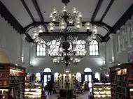 Interior of the former station restaurant, converted into a bookstore. (2009)