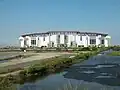 View of stadium from the salt ponds before renovation.