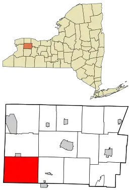 Location in Genesee County and the state of New York.