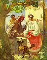 "Gypsy Fortune-Teller" 1841 watercolor composition by Taras Shevchenko
