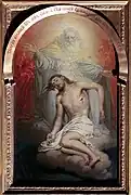 God the Father contemplating dead Christ