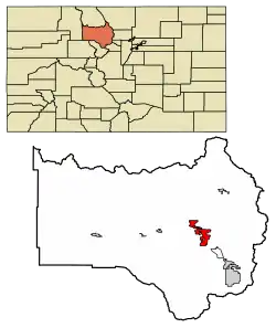 Location of the Town of Granby in Grand County, Colorado.