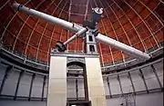 The 77-centimetre (30&nbsp;in) refractor at Nice Observatory, when built the world's largest, longest, and highest refracting telescope