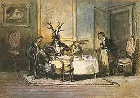 Le cabinet particulier (The Private Office) undated, pen and ink, watercolor, 18.2 x 25.6&nbsp;cm, Louvre
