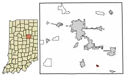 Location of Fowlerton in Grant County, Indiana.