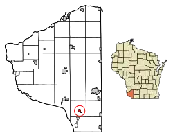 Location of Dickeyville in Grant County, Wisconsin.