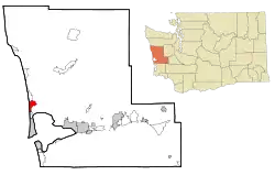 Location of Ocean City, Washington