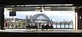 Northbound view from Platform 1 viewing Sydney Harbour Bridge, August 2007