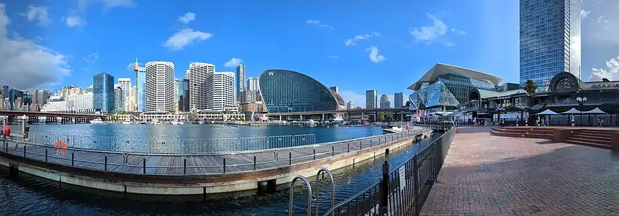 Panoramic view of Darling Harbour