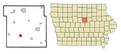 Location of Hubbard, Iowa