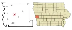 Location of Magnolia, Iowa