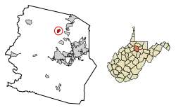 Location of Lumberport in Harrison County, West Virginia.