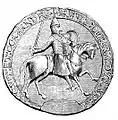 Great Seal of Henry II of England, showing the king as an armed horseman, c. 1154.