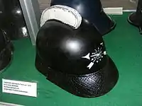 German fireman’s helmet (specialist electrician), c. 1910, containing no metal parts at all
