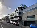 Preserved Hitachi carriages on the rooftop of Easey's in Collingwood in February 2024
