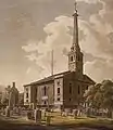 St John's Horsleydown (1727–33), joint work with John James, tower by Hawksmoor, bombed in London Blitz then demolished.