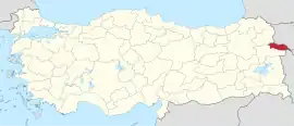 Location of the province within Turkey