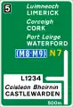 Map Type Advance Direction Sign (national road)