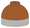 Illustration of cylinder shoulder painted brown for helium