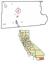 Location of Calipatria in Imperial County, California.
