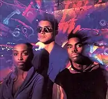 Final Mantronix line-up (1991): (l-r) Jade Trini, Kurtis Mantronik, Bryce Wilson