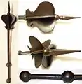 Indian shishpar (flanged mace), all steel construction, with eight knife edged, hinged flanges, 18th-19th century, 26&nbsp;in (660&nbsp;mm) long.