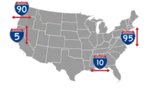 Odd numbers run north–south with numbers increasing from west to east, while even numbers run east–west with numbers increasing from south to north.