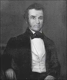 A black and white photograph of an oil painting of Isaac Franklin