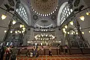 Interior of the prayer hall, looking towards the mihrab