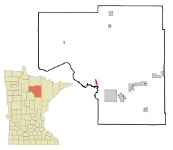 Location of the city of Deer Riverwithin Itasca County, Minnesota