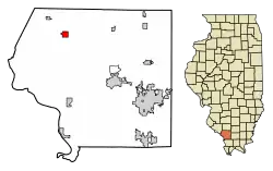 Location of Ava in Jackson County, Illinois