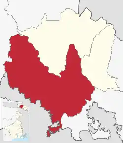 Location of Jalpaiguri Sadar subdivision