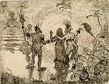 The Devils Dzitts and Hihanox Lead Christ into Hell (1895) 13.9 x 17.8&nbsp;cm., etching and drypoint, Museum of Fine Arts, Ghent