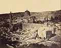 Dome of the Rock on Temple Mount and Wailing Wall, photograph, 1857