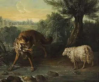 The Wolf and the Lamb. from La Fontaine Fables (no date), 104.1 x 125.7&nbsp;cm., private collection