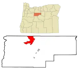 Location of Warm Springs, Oregon