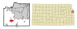 Location within Johnson County and Kansas