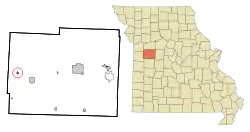 Location of Kingsville, Missouri