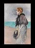 Josep Maria Tamburini, Young Girl with a Hat, 1909, 38&nbsp;cm ×&nbsp;25&nbsp;cm (15&nbsp;in ×&nbsp;9+3⁄4&nbsp;in)