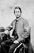 Joseph Pierce, soldier who served in North during American Civil War..mw-parser-output cite.citation{font-style:inherit;word-wrap:break-word}.mw-parser-output .citation q{quotes:"\"""\"""'""'"}.mw-parser-output .citation:target{background-color:rgba(0,127,255,0.133)}.mw-parser-output .id-lock-free.id-lock-free a{background:url("//upload.wikimedia.org/wikipedia/commons/6/65/Lock-green.svg")right 0.1em center/9px no-repeat}body:not(.skin-timeless):not(.skin-minerva) .mw-parser-output .id-lock-free a{background-size:contain}.mw-parser-output .id-lock-limited.id-lock-limited a,.mw-parser-output .id-lock-registration.id-lock-registration a{background:url("//upload.wikimedia.org/wikipedia/commons/d/d6/Lock-gray-alt-2.svg")right 0.1em center/9px no-repeat}body:not(.skin-timeless):not(.skin-minerva) .mw-parser-output .id-lock-limited a,body:not(.skin-timeless):not(.skin-minerva) .mw-parser-output .id-lock-registration a{background-size:contain}.mw-parser-output .id-lock-subscription.id-lock-subscription a{background:url("//upload.wikimedia.org/wikipedia/commons/a/aa/Lock-red-alt-2.svg")right 0.1em center/9px no-repeat}body:not(.skin-timeless):not(.skin-minerva) .mw-parser-output .id-lock-subscription a{background-size:contain}.mw-parser-output .cs1-ws-icon a{background:url("//upload.wikimedia.org/wikipedia/commons/4/4c/Wikisource-logo.svg")right 0.1em center/12px no-repeat}body:not(.skin-timeless):not(.skin-minerva) .mw-parser-output .cs1-ws-icon a{background-size:contain}.mw-parser-output .cs1-code{color:inherit;background:inherit;border:none;padding:inherit}.mw-parser-output .cs1-hidden-error{display:none;color:#d33}.mw-parser-output .cs1-visible-error{color:#d33}.mw-parser-output .cs1-maint{display:none;color:#2C882D;margin-left:0.3em}.mw-parser-output .cs1-format{font-size:95%}.mw-parser-output .cs1-kern-left{padding-left:0.2em}.mw-parser-output .cs1-kern-right{padding-right:0.2em}.mw-parser-output .citation .mw-selflink{font-weight:inherit}html.skin-theme-clientpref-night .mw-parser-output .cs1-maint{color:#18911F}html.skin-theme-clientpref-night .mw-parser-output .cs1-visible-error,html.skin-theme-clientpref-night .mw-parser-output .cs1-hidden-error{color:#f8a397}@media(prefers-color-scheme:dark){html.skin-theme-clientpref-os .mw-parser-output .cs1-visible-error,html.skin-theme-clientpref-os .mw-parser-output .cs1-hidden-error{color:#f8a397}html.skin-theme-clientpref-os .mw-parser-output .cs1-maint{color:#18911F}}"Soldiers Biographies, Page 3". Gettysburg National Military Park. National Park Service. Retrieved 16 January 2011..mw-parser-output cite.citation{font-style:inherit;word-wrap:break-word}.mw-parser-output .citation q{quotes:"\"""\"""'""'"}.mw-parser-output .citation:target{background-color:rgba(0,127,255,0.133)}.mw-parser-output .id-lock-free.id-lock-free a{background:url("//upload.wikimedia.org/wikipedia/commons/6/65/Lock-green.svg")right 0.1em center/9px no-repeat}body:not(.skin-timeless):not(.skin-minerva) .mw-parser-output .id-lock-free a{background-size:contain}.mw-parser-output .id-lock-limited.id-lock-limited a,.mw-parser-output .id-lock-registration.id-lock-registration a{background:url("//upload.wikimedia.org/wikipedia/commons/d/d6/Lock-gray-alt-2.svg")right 0.1em center/9px no-repeat}body:not(.skin-timeless):not(.skin-minerva) .mw-parser-output .id-lock-limited a,body:not(.skin-timeless):not(.skin-minerva) .mw-parser-output .id-lock-registration a{background-size:contain}.mw-parser-output .id-lock-subscription.id-lock-subscription a{background:url("//upload.wikimedia.org/wikipedia/commons/a/aa/Lock-red-alt-2.svg")right 0.1em center/9px no-repeat}body:not(.skin-timeless):not(.skin-minerva) .mw-parser-output .id-lock-subscription a{background-size:contain}.mw-parser-output .cs1-ws-icon a{background:url("//upload.wikimedia.org/wikipedia/commons/4/4c/Wikisource-logo.svg")right 0.1em center/12px no-repeat}body:not(.skin-timeless):not(.skin-minerva) .mw-parser-output .cs1-ws-icon a{background-size:contain}.mw-parser-output .cs1-code{color:inherit;background:inherit;border:none;padding:inherit}.mw-parser-output .cs1-hidden-error{display:none;color:#d33}.mw-parser-output .cs1-visible-error{color:#d33}.mw-parser-output .cs1-maint{display:none;color:#2C882D;margin-left:0.3em}.mw-parser-output .cs1-format{font-size:95%}.mw-parser-output .cs1-kern-left{padding-left:0.2em}.mw-parser-output .cs1-kern-right{padding-right:0.2em}.mw-parser-output .citation .mw-selflink{font-weight:inherit}html.skin-theme-clientpref-night .mw-parser-output .cs1-maint{color:#18911F}html.skin-theme-clientpref-night .mw-parser-output .cs1-visible-error,html.skin-theme-clientpref-night .mw-parser-output .cs1-hidden-error{color:#f8a397}@media(prefers-color-scheme:dark){html.skin-theme-clientpref-os .mw-parser-output .cs1-visible-error,html.skin-theme-clientpref-os .mw-parser-output .cs1-hidden-error{color:#f8a397}html.skin-theme-clientpref-os .mw-parser-output .cs1-maint{color:#18911F}}"Civil War". United States Army. Archived from the original on 24 June 2011. Retrieved 16 January 2011. to Gettysburg to Lee's surrender at Appomattox Court House..mw-parser-output cite.citation{font-style:inherit;word-wrap:break-word}.mw-parser-output .citation q{quotes:"\"""\"""'""'"}.mw-parser-output .citation:target{background-color:rgba(0,127,255,0.133)}.mw-parser-output .id-lock-free.id-lock-free a{background:url("//upload.wikimedia.org/wikipedia/commons/6/65/Lock-green.svg")right 0.1em center/9px no-repeat}body:not(.skin-timeless):not(.skin-minerva) .mw-parser-output .id-lock-free a{background-size:contain}.mw-parser-output .id-lock-limited.id-lock-limited a,.mw-parser-output .id-lock-registration.id-lock-registration a{background:url("//upload.wikimedia.org/wikipedia/commons/d/d6/Lock-gray-alt-2.svg")right 0.1em center/9px no-repeat}body:not(.skin-timeless):not(.skin-minerva) .mw-parser-output .id-lock-limited a,body:not(.skin-timeless):not(.skin-minerva) .mw-parser-output .id-lock-registration a{background-size:contain}.mw-parser-output .id-lock-subscription.id-lock-subscription a{background:url("//upload.wikimedia.org/wikipedia/commons/a/aa/Lock-red-alt-2.svg")right 0.1em center/9px no-repeat}body:not(.skin-timeless):not(.skin-minerva) .mw-parser-output .id-lock-subscription a{background-size:contain}.mw-parser-output .cs1-ws-icon a{background:url("//upload.wikimedia.org/wikipedia/commons/4/4c/Wikisource-logo.svg")right 0.1em center/12px no-repeat}body:not(.skin-timeless):not(.skin-minerva) .mw-parser-output .cs1-ws-icon a{background-size:contain}.mw-parser-output .cs1-code{color:inherit;background:inherit;border:none;padding:inherit}.mw-parser-output .cs1-hidden-error{display:none;color:#d33}.mw-parser-output .cs1-visible-error{color:#d33}.mw-parser-output .cs1-maint{display:none;color:#2C882D;margin-left:0.3em}.mw-parser-output .cs1-format{font-size:95%}.mw-parser-output .cs1-kern-left{padding-left:0.2em}.mw-parser-output .cs1-kern-right{padding-right:0.2em}.mw-parser-output .citation .mw-selflink{font-weight:inherit}html.skin-theme-clientpref-night .mw-parser-output .cs1-maint{color:#18911F}html.skin-theme-clientpref-night .mw-parser-output .cs1-visible-error,html.skin-theme-clientpref-night .mw-parser-output .cs1-hidden-error{color:#f8a397}@media(prefers-color-scheme:dark){html.skin-theme-clientpref-os .mw-parser-output .cs1-visible-error,html.skin-theme-clientpref-os .mw-parser-output .cs1-hidden-error{color:#f8a397}html.skin-theme-clientpref-os .mw-parser-output .cs1-maint{color:#18911F}}Daniel Saxton (2008). "Appomattox Court House" (PDF). State of the Parks. National Parks Conservation Association. Archived from the original (PDF) on 28 September 2011. Retrieved 16 January 2011. Pierce achieved the highest rank of any Chinese American to serve in the Union Army, reaching the rank of corporal..mw-parser-output cite.citation{font-style:inherit;word-wrap:break-word}.mw-parser-output .citation q{quotes:"\"""\"""'""'"}.mw-parser-output .citation:target{background-color:rgba(0,127,255,0.133)}.mw-parser-output .id-lock-free.id-lock-free a{background:url("//upload.wikimedia.org/wikipedia/commons/6/65/Lock-green.svg")right 0.1em center/9px no-repeat}body:not(.skin-timeless):not(.skin-minerva) .mw-parser-output .id-lock-free a{background-size:contain}.mw-parser-output .id-lock-limited.id-lock-limited a,.mw-parser-output .id-lock-registration.id-lock-registration a{background:url("//upload.wikimedia.org/wikipedia/commons/d/d6/Lock-gray-alt-2.svg")right 0.1em center/9px no-repeat}body:not(.skin-timeless):not(.skin-minerva) .mw-parser-output .id-lock-limited a,body:not(.skin-timeless):not(.skin-minerva) .mw-parser-output .id-lock-registration a{background-size:contain}.mw-parser-output .id-lock-subscription.id-lock-subscription a{background:url("//upload.wikimedia.org/wikipedia/commons/a/aa/Lock-red-alt-2.svg")right 0.1em center/9px no-repeat}body:not(.skin-timeless):not(.skin-minerva) .mw-parser-output .id-lock-subscription a{background-size:contain}.mw-parser-output .cs1-ws-icon a{background:url("//upload.wikimedia.org/wikipedia/commons/4/4c/Wikisource-logo.svg")right 0.1em center/12px no-repeat}body:not(.skin-timeless):not(.skin-minerva) .mw-parser-output .cs1-ws-icon a{background-size:contain}.mw-parser-output .cs1-code{color:inherit;background:inherit;border:none;padding:inherit}.mw-parser-output .cs1-hidden-error{display:none;color:#d33}.mw-parser-output .cs1-visible-error{color:#d33}.mw-parser-output .cs1-maint{display:none;color:#2C882D;margin-left:0.3em}.mw-parser-output .cs1-format{font-size:95%}.mw-parser-output .cs1-kern-left{padding-left:0.2em}.mw-parser-output .cs1-kern-right{padding-right:0.2em}.mw-parser-output .citation .mw-selflink{font-weight:inherit}html.skin-theme-clientpref-night .mw-parser-output .cs1-maint{color:#18911F}html.skin-theme-clientpref-night .mw-parser-output .cs1-visible-error,html.skin-theme-clientpref-night .mw-parser-output .cs1-hidden-error{color:#f8a397}@media(prefers-color-scheme:dark){html.skin-theme-clientpref-os .mw-parser-output .cs1-visible-error,html.skin-theme-clientpref-os .mw-parser-output .cs1-hidden-error{color:#f8a397}html.skin-theme-clientpref-os .mw-parser-output .cs1-maint{color:#18911F}}Stephen Heidler, David; Jeanne T. Heidler; David J. Coles (2002). Encyclopedia of the American Civil War: a political, social, and military history. W. W. Norton & Company. p. 434. ISBN 978-0-393-04758-5. Retrieved 16 January 2011. Pierce's picture hangs in the Gettysburg Museum..mw-parser-output cite.citation{font-style:inherit;word-wrap:break-word}.mw-parser-output .citation q{quotes:"\"""\"""'""'"}.mw-parser-output .citation:target{background-color:rgba(0,127,255,0.133)}.mw-parser-output .id-lock-free.id-lock-free a{background:url("//upload.wikimedia.org/wikipedia/commons/6/65/Lock-green.svg")right 0.1em center/9px no-repeat}body:not(.skin-timeless):not(.skin-minerva) .mw-parser-output .id-lock-free a{background-size:contain}.mw-parser-output .id-lock-limited.id-lock-limited a,.mw-parser-output .id-lock-registration.id-lock-registration a{background:url("//upload.wikimedia.org/wikipedia/commons/d/d6/Lock-gray-alt-2.svg")right 0.1em center/9px no-repeat}body:not(.skin-timeless):not(.skin-minerva) .mw-parser-output .id-lock-limited a,body:not(.skin-timeless):not(.skin-minerva) .mw-parser-output .id-lock-registration a{background-size:contain}.mw-parser-output .id-lock-subscription.id-lock-subscription a{background:url("//upload.wikimedia.org/wikipedia/commons/a/aa/Lock-red-alt-2.svg")right 0.1em center/9px no-repeat}body:not(.skin-timeless):not(.skin-minerva) .mw-parser-output .id-lock-subscription a{background-size:contain}.mw-parser-output .cs1-ws-icon a{background:url("//upload.wikimedia.org/wikipedia/commons/4/4c/Wikisource-logo.svg")right 0.1em center/12px no-repeat}body:not(.skin-timeless):not(.skin-minerva) .mw-parser-output .cs1-ws-icon a{background-size:contain}.mw-parser-output .cs1-code{color:inherit;background:inherit;border:none;padding:inherit}.mw-parser-output .cs1-hidden-error{display:none;color:#d33}.mw-parser-output .cs1-visible-error{color:#d33}.mw-parser-output .cs1-maint{display:none;color:#2C882D;margin-left:0.3em}.mw-parser-output .cs1-format{font-size:95%}.mw-parser-output .cs1-kern-left{padding-left:0.2em}.mw-parser-output .cs1-kern-right{padding-right:0.2em}.mw-parser-output .citation .mw-selflink{font-weight:inherit}html.skin-theme-clientpref-night .mw-parser-output .cs1-maint{color:#18911F}html.skin-theme-clientpref-night .mw-parser-output .cs1-visible-error,html.skin-theme-clientpref-night .mw-parser-output .cs1-hidden-error{color:#f8a397}@media(prefers-color-scheme:dark){html.skin-theme-clientpref-os .mw-parser-output .cs1-visible-error,html.skin-theme-clientpref-os .mw-parser-output .cs1-hidden-error{color:#f8a397}html.skin-theme-clientpref-os .mw-parser-output .cs1-maint{color:#18911F}}"Joseph Pierce". Retrieved 16 January 2011.