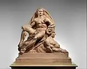 Jupiter and the Sphinx; 1868; tinted plaster; 116.8 × 112.1 × 60.3&nbsp;cm (3'10" × 3'8" × 1'11¾"); Metropolitan Museum of Art